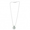 Royal Exotic Coin Shaped Silver Metal Hue Pendant With Modern Styled Chain