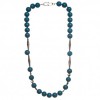 Glamorous Blue Beaded Necklace With a Dash Of Silver Colored Metal
