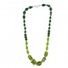 Swanky Green Hue Glass And Ceramic Necklace